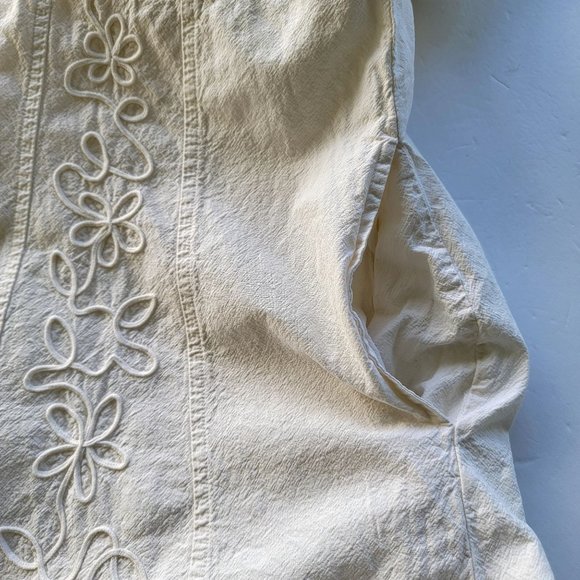 Soft Surroundings Angelica Gauze Embroidered Dress Ivory Size M - Picture 13 of 14